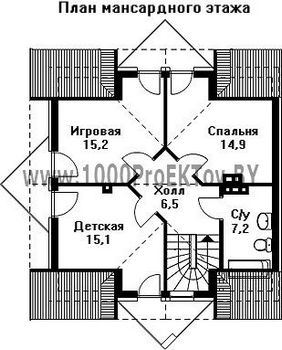 Проект дома из блоков 1301