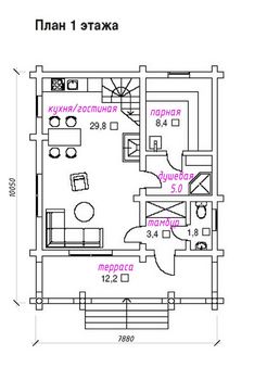 Проект деревянного дома 3-38