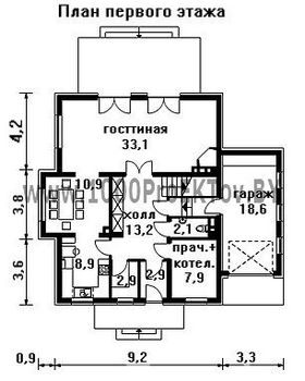 Проект дома из блоков 1339