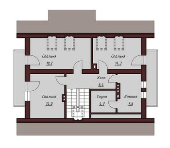Проект дома из блоков 1208
