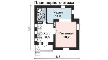 Проект дома из блоков 10-2241