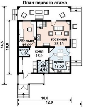 Проект дома из блоков 10-2027