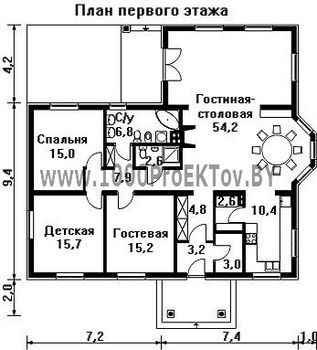 Проект дома из блоков 1223