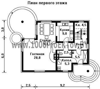 Проект дома из блоков 1464