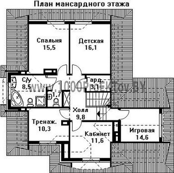 Проект дома из блоков 1250