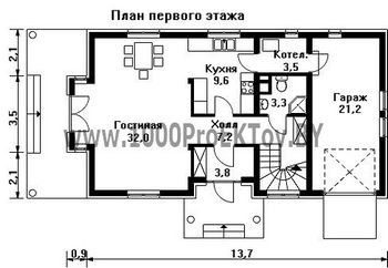 Проект дома из блоков 1417