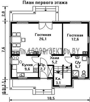 Проект дома из блоков 1238