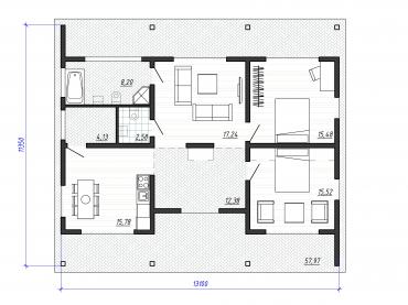 Проект каркасного дома 2-10-2