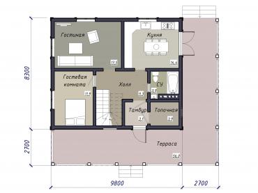 Проект каркасного дома 2-26