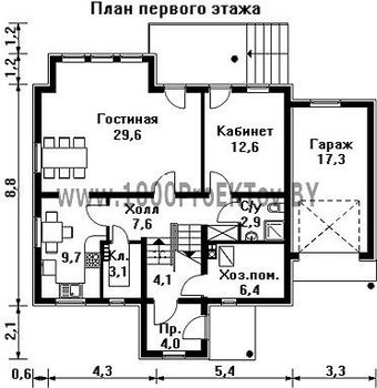 Проект дома из блоков 1176