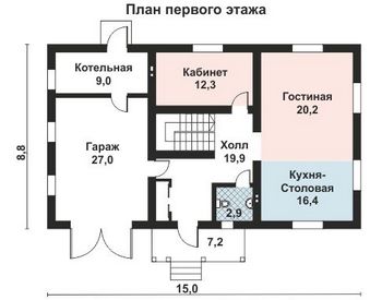 Проект дома из блоков 10-2163