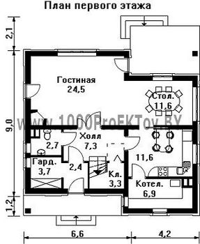 Проект дома из блоков 1252