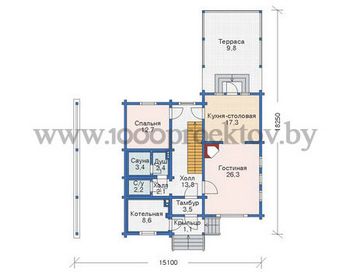 Проект деревянного дома 3-35