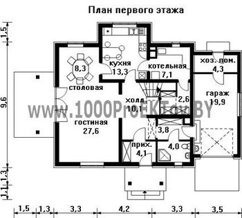 Проект дома из блоков 1326