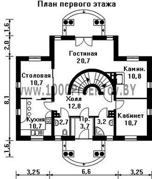 Проект дома из блоков 1399