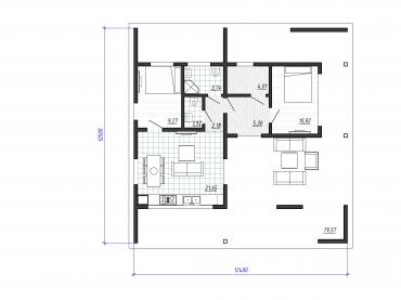Проект каркасного дома 2-10-1