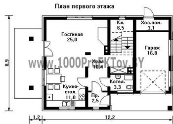 Проект дома из блоков 1277