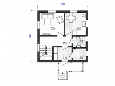 Проект каркасного дома 2-70-1