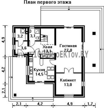 Проект дома из блоков 1256