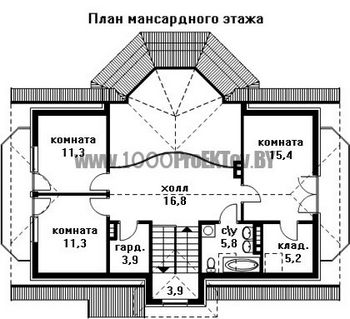 Проект дома из блоков 1522