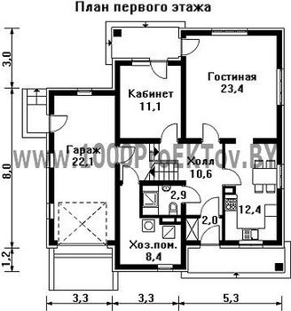 Проект дома из блоков 1143