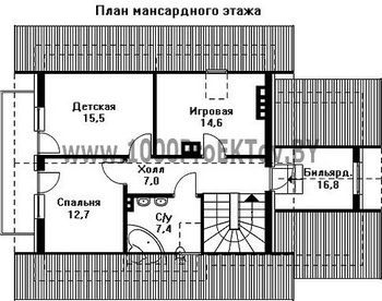 Проект дома из блоков 1300