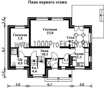 Проект дома из блоков 1187