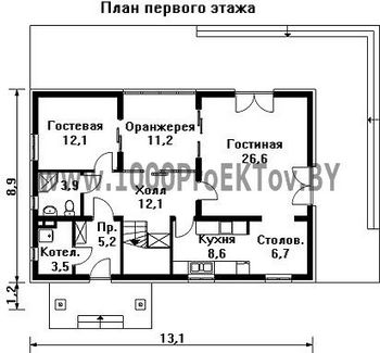 Проект дома из блоков 1434