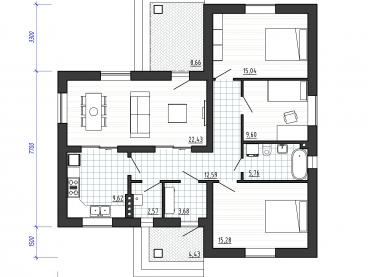 Проект дома из блоков 1406