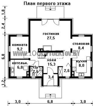 Проект дома из блоков 1526