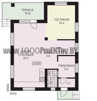 Проект дома из блоков 1103
