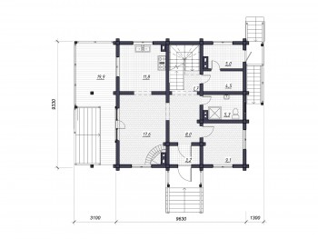 Проект деревянного дома 3-2