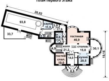 Проект дома из блоков 10-2066