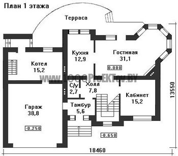 Проект дома из блоков 1510
