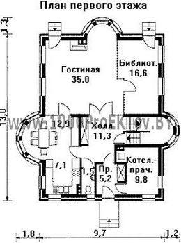 Проект дома из блоков 1258