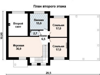 Проект дома из блоков 10-2101