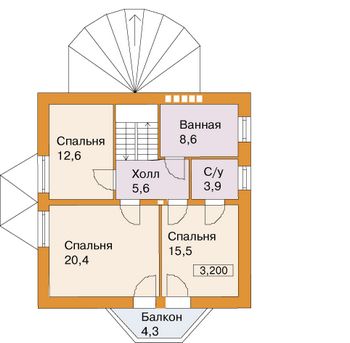 Проект дома из блоков 1544