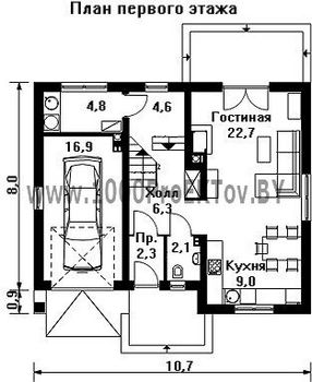 Проект дома из блоков 1267