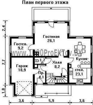 Проект дома из блоков 1178
