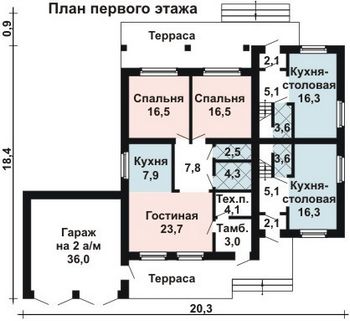 Проект дома из блоков 10-2128