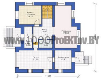 Проект дома из блоков 1086