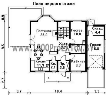 Проект дома из блоков 1456