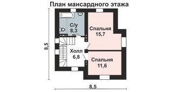 Проект дома из блоков 10-2241