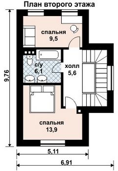 Проект дома из блоков 10-2049